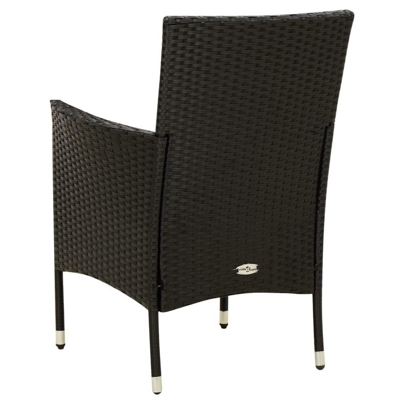 vidaXL-Set-Mobili-da-Giardino-3-pz-con-Cuscini-in-Polyrattan-Nero