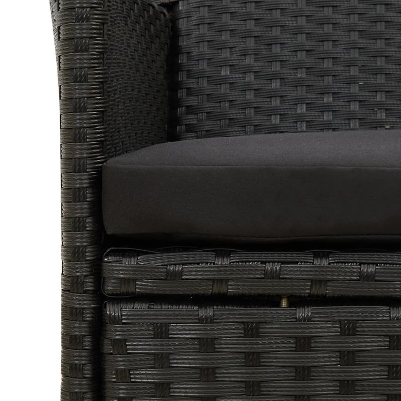 vidaXL-Set-Mobili-da-Giardino-3-pz-con-Cuscini-in-Polyrattan-Nero