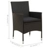 vidaXL-Set-Mobili-da-Giardino-3-pz-con-Cuscini-in-Polyrattan-Nero