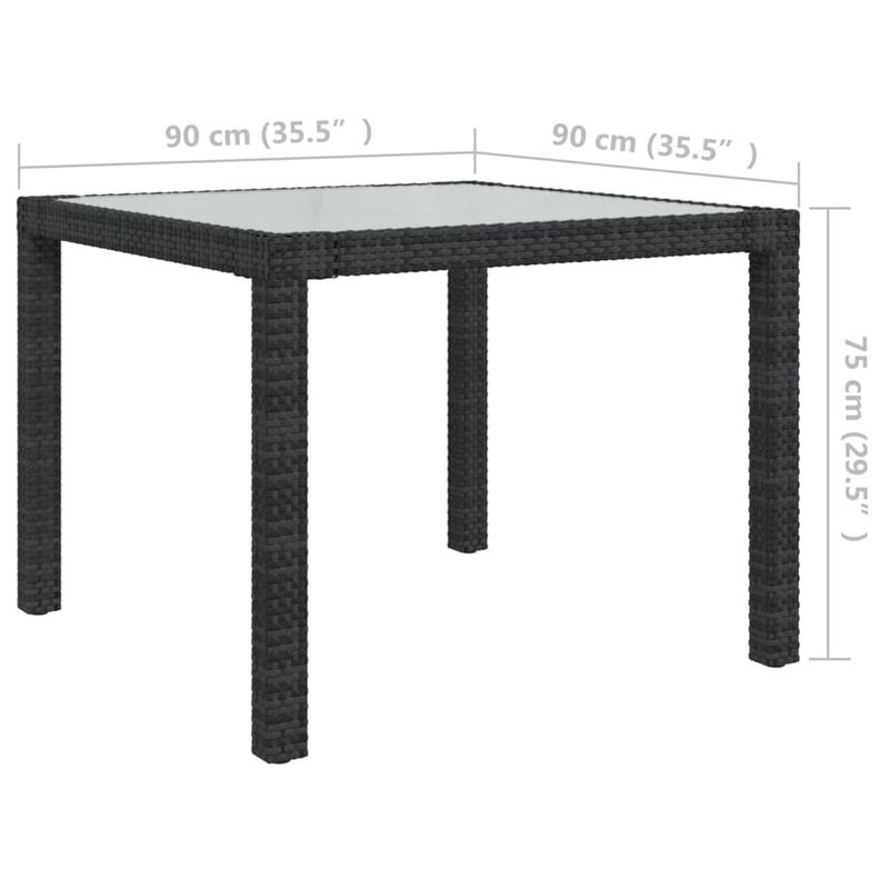 vidaXL-Set-Mobili-da-Giardino-3-pz-con-Cuscini-in-Polyrattan-Nero