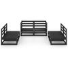 Set-Divani-da-Giardino-6-pz-Nero-in-Legno-Massello-di-Pino