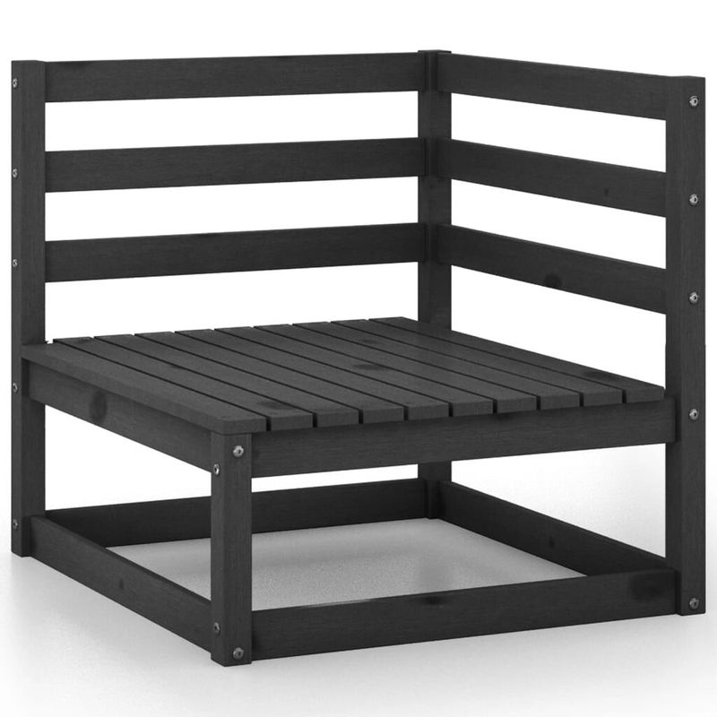 Set-Divani-da-Giardino-6-pz-Nero-in-Legno-Massello-di-Pino