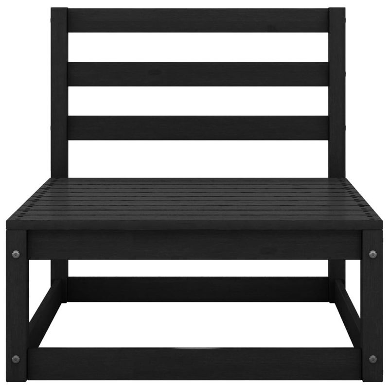 Set-Divani-da-Giardino-6-pz-Nero-in-Legno-Massello-di-Pino