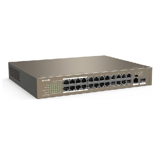 Tenda-TEF1126P-24-250W-switch-di-rete-Non-gestito-Fast-Ethernet--10-100--Supporto-Power-over-Ethernet--PoE--Grigio