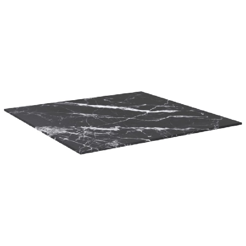 vidaXL-Piano-Tavolo-Nero-60x60-cm-6mm-in-Vetro-Temperato-Aspetto-Marmo