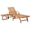 vidaXL-Lettino-Prendisole-con-Tavolo-e-Cuscino-in-Massello-di-Teak