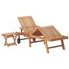 vidaXL-Lettino-Prendisole-con-Tavolo-e-Cuscino-in-Massello-di-Teak