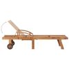 vidaXL-Lettino-Prendisole-con-Tavolo-e-Cuscino-in-Massello-di-Teak