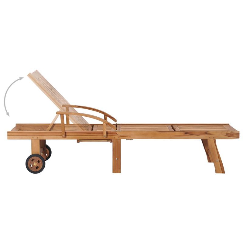 vidaXL-Lettino-Prendisole-con-Tavolo-e-Cuscino-in-Massello-di-Teak