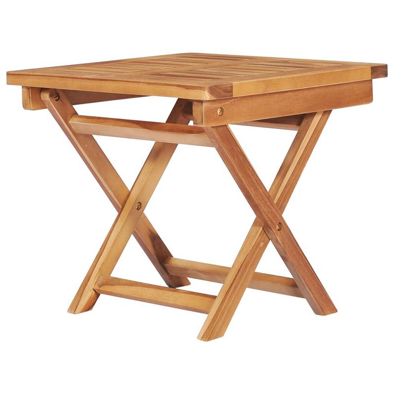 vidaXL-Lettino-Prendisole-con-Tavolo-e-Cuscino-in-Massello-di-Teak