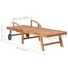vidaXL-Lettino-Prendisole-con-Tavolo-e-Cuscino-in-Massello-di-Teak