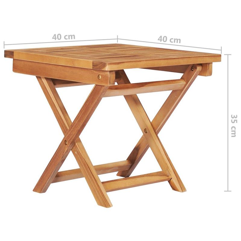 vidaXL-Lettino-Prendisole-con-Tavolo-e-Cuscino-in-Massello-di-Teak