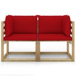 Divani-Angolari-da-Giardino---Cuscini-2pz-Pino-Impregnato-Verde