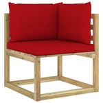 Divani-Angolari-da-Giardino---Cuscini-2pz-Pino-Impregnato-Verde