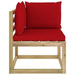 Divani-Angolari-da-Giardino---Cuscini-2pz-Pino-Impregnato-Verde