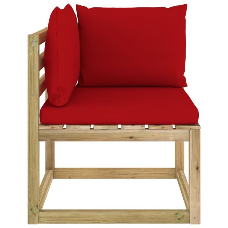 Divani-Angolari-da-Giardino---Cuscini-2pz-Pino-Impregnato-Verde