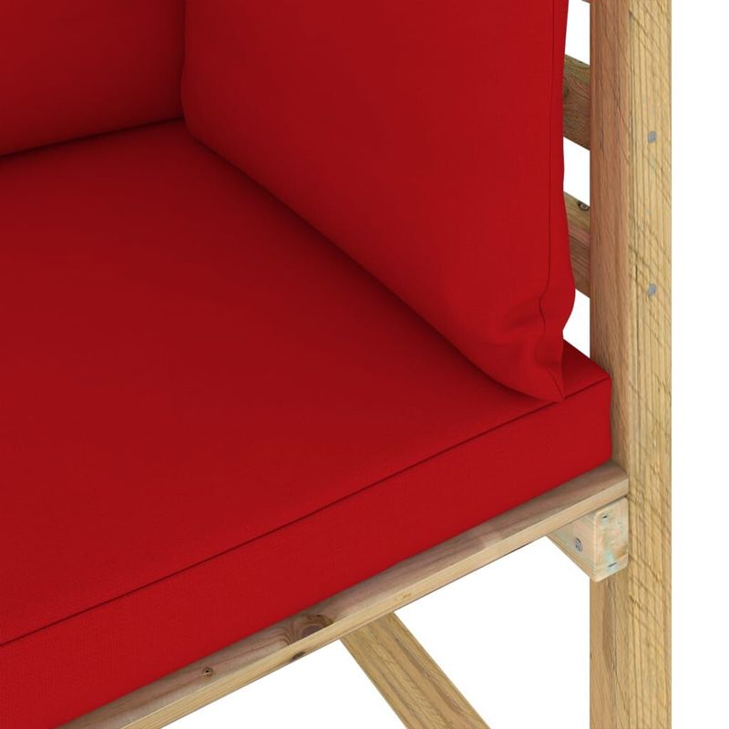 Divani-Angolari-da-Giardino---Cuscini-2pz-Pino-Impregnato-Verde