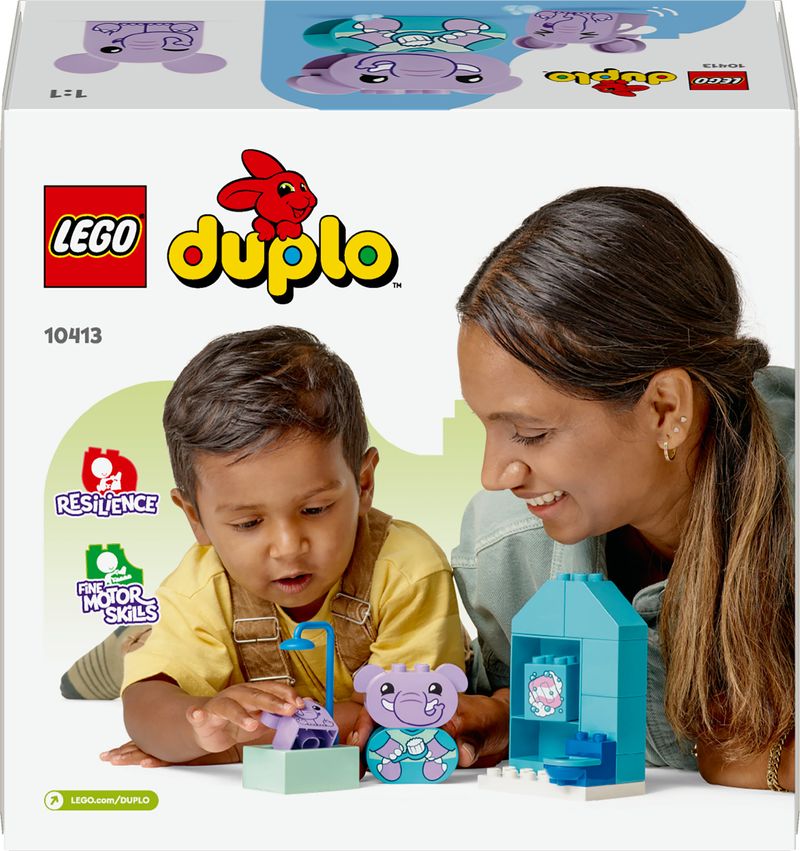 LEGO-DUPLO-10413-Attivita--Quotidiane--il-Bagnetto-Giochi-per-Bambini-da-1.5-Anni-Playset-Didattico-con-2-Elefanti-Giocattolo