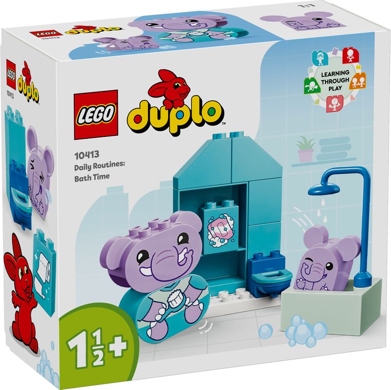 LEGO-DUPLO-10413-Attivita--Quotidiane--il-Bagnetto-Giochi-per-Bambini-da-1.5-Anni-Playset-Didattico-con-2-Elefanti-Giocattolo