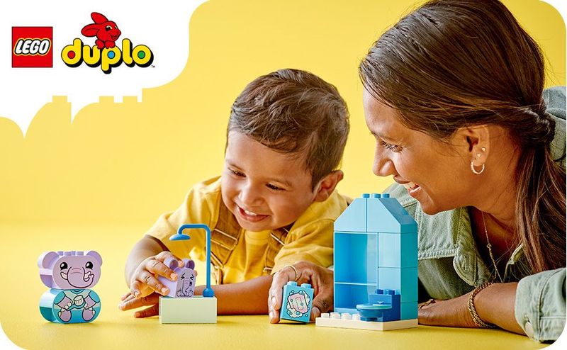 LEGO-DUPLO-10413-Attivita--Quotidiane--il-Bagnetto-Giochi-per-Bambini-da-1.5-Anni-Playset-Didattico-con-2-Elefanti-Giocattolo