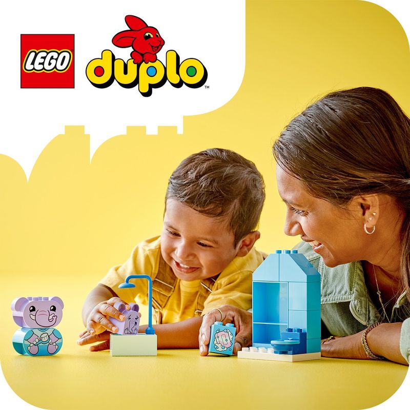 LEGO-DUPLO-10413-Attivita--Quotidiane--il-Bagnetto-Giochi-per-Bambini-da-1.5-Anni-Playset-Didattico-con-2-Elefanti-Giocattolo