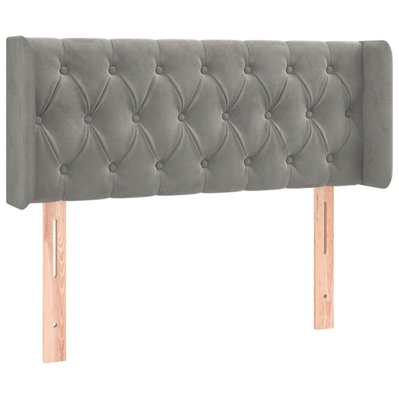 Testiera-Grigio-Chiaro-a-LED-93x16x78-88-cm-in-Velluto