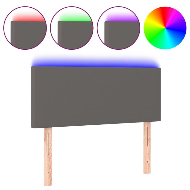 Testiera-Grigio-a-LED-100x5x78-88-cm-in-Similpelle