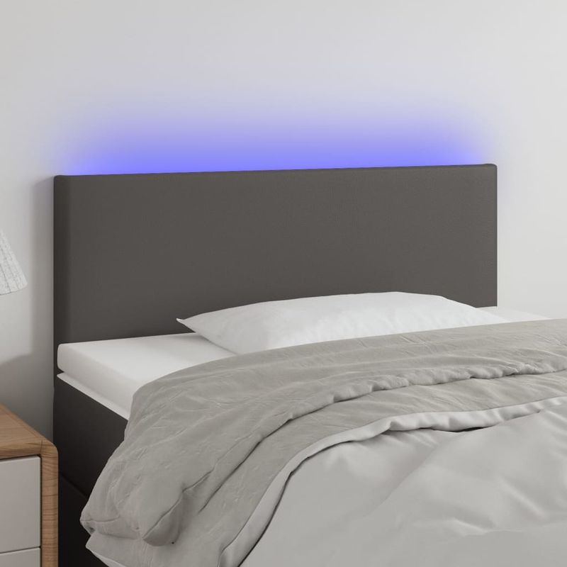 Testiera-Grigio-a-LED-100x5x78-88-cm-in-Similpelle