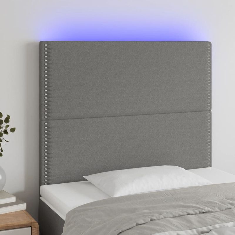 Testiera-a-LED-Grigio-Scuro-80x5x118-128-cm-in-Tessuto