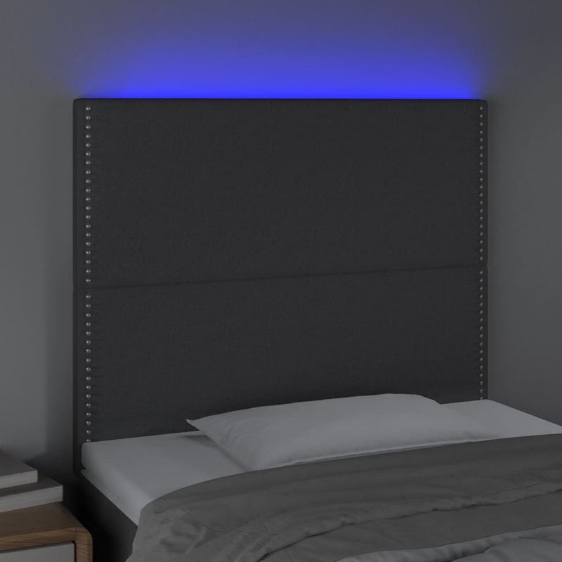 Testiera-a-LED-Grigio-Scuro-80x5x118-128-cm-in-Tessuto