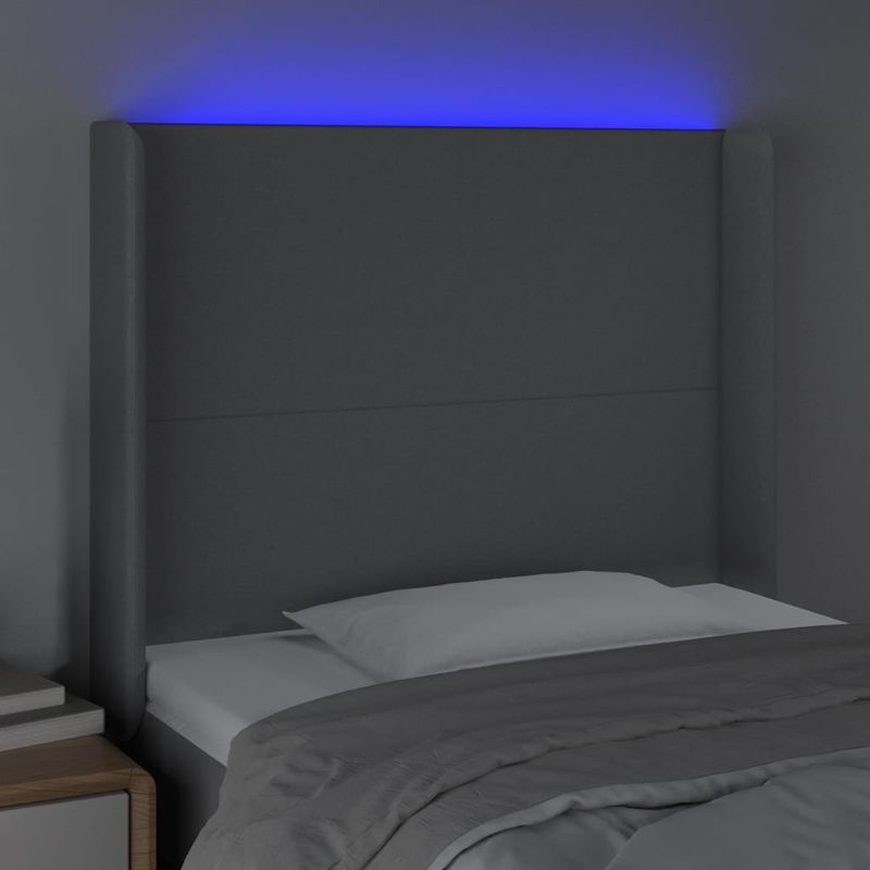 Testiera-a-LED-Grigio-Chiaro-183x16x78-88-cm-in-Tessuto