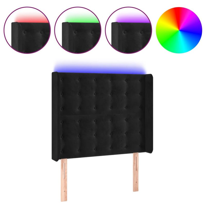 Testiera-a-LED-Nera-163x16x78-88-cm-in-Velluto