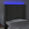 Testiera-a-LED-Grigio-Scuro-93x16x118-128-cm-in-Velluto