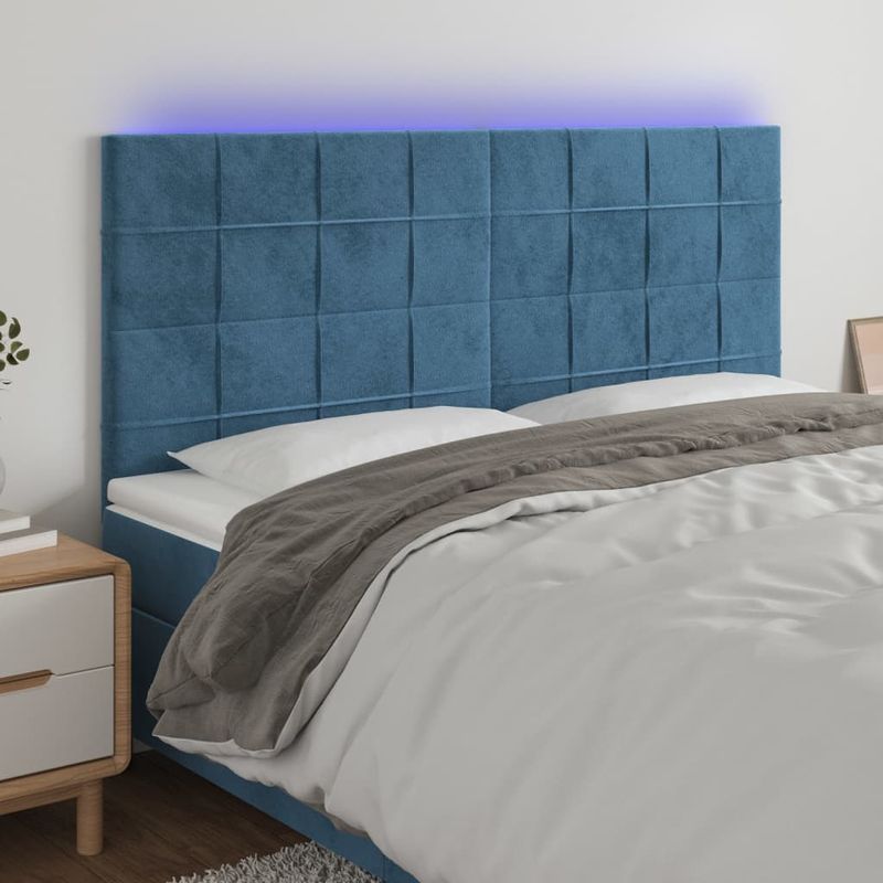 Testiera-a-LED-Blu-Scuro-100x5x118-128-cm-in-Velluto