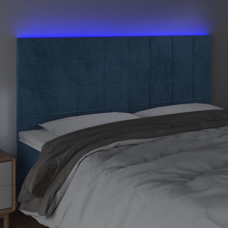 Testiera-a-LED-Blu-Scuro-100x5x118-128-cm-in-Velluto