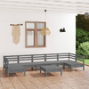 vidaXL-Set-Salotto-da-Giardino-8-pz-in-Legno-Massello-di-Pino-Grigio