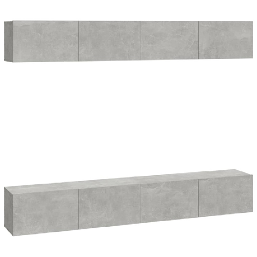 Mobili-Porta-TV-a-Parete-4-pz-Grigio-Cemento-100x30x30-cm