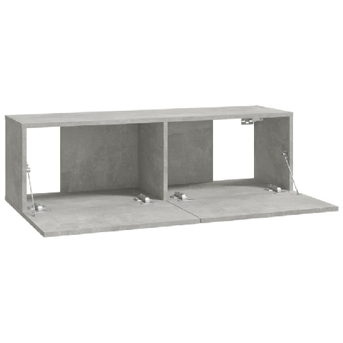 Mobili-Porta-TV-a-Parete-4-pz-Grigio-Cemento-100x30x30-cm
