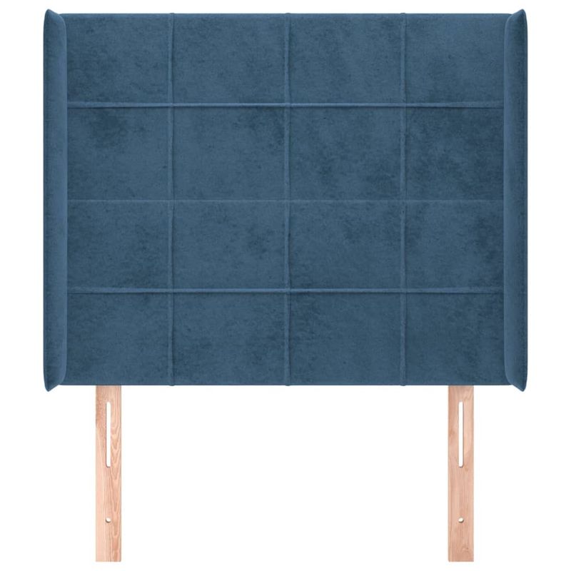 Testiera-ad-Orecchio-Blu-Scuro-147x16x78-88-cm-in-Velluto