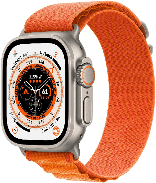 Apple-Watch-Ultra--GPS---Cellular--49mm-Titanium-Geuse-alpino-Loop-Orange-Klein