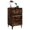 vidaXL-Comodino-con-Gambe-in-Metallo-Rovere-Fumo-40x35x69-cm