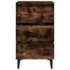 vidaXL-Comodino-con-Gambe-in-Metallo-Rovere-Fumo-40x35x69-cm