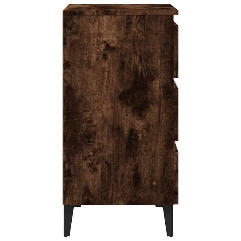 vidaXL-Comodino-con-Gambe-in-Metallo-Rovere-Fumo-40x35x69-cm
