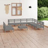 vidaXL-Set-Salotto-da-Giardino-10-pz-in-Legno-Massello-di-Pino-Grigio