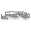 vidaXL-Set-Salotto-da-Giardino-10-pz-in-Legno-Massello-di-Pino-Grigio