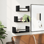 vidaXL-Set-Mensole-da-Parete-con-Aste-3pz-Nero-in-Legno-Multistrato