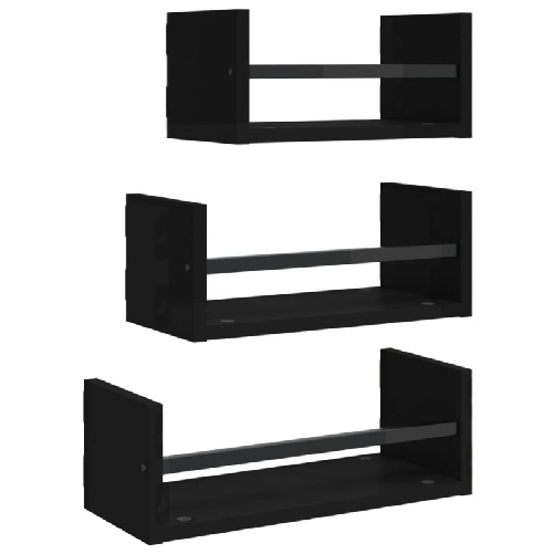 vidaXL-Set-Mensole-da-Parete-con-Aste-3pz-Nero-in-Legno-Multistrato