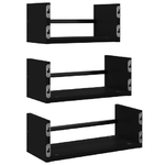 vidaXL-Set-Mensole-da-Parete-con-Aste-3pz-Nero-in-Legno-Multistrato