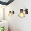 Set-2-Applique-con-Rete-in-Stile-Industriale-Nero-Lampadina-LED