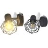 Set-2-Applique-con-Rete-in-Stile-Industriale-Nero-Lampadina-LED